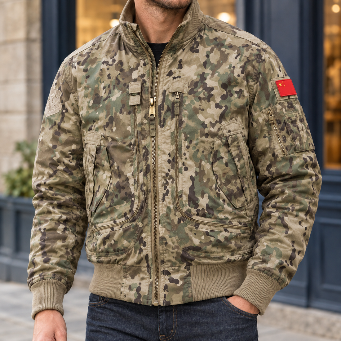 Amaury-James Aviator Jacket - Cp Camouflage