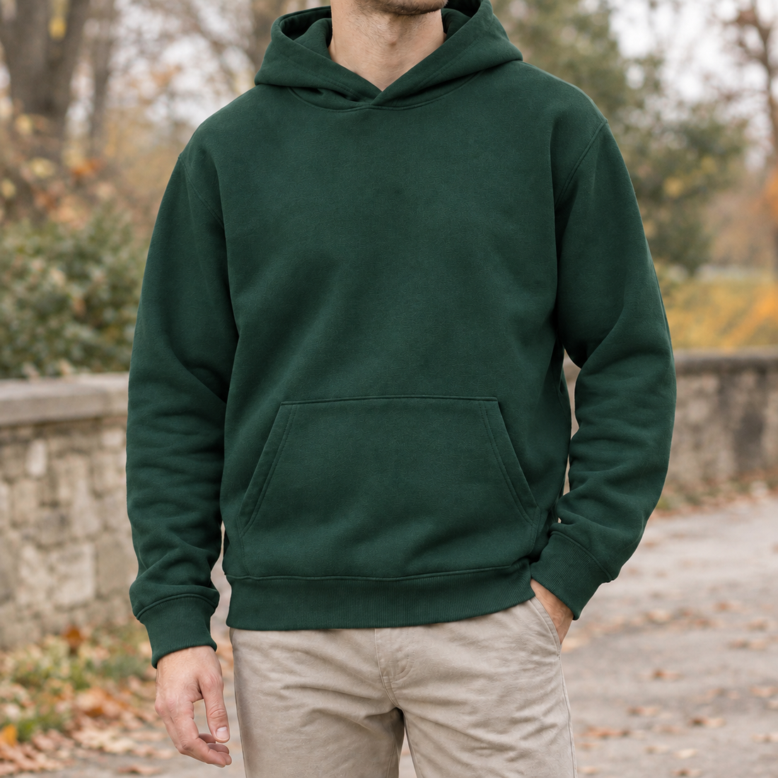 Wilfred-Miles Fleece Lined Hoodie - Olive Green