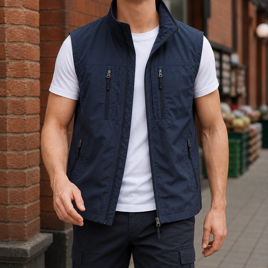 Matthias-Flynn Utility Vest - Navy