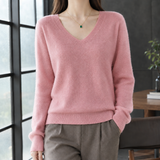 Amalia-Kate V-Neck Sweater - Pink