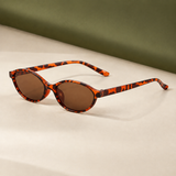 Lothaire Oval Sunglasses - Tortoiseshell Framed Tea Slices