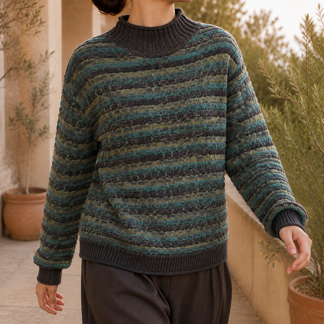 Isabella-Kate Textured Sweater - Blue