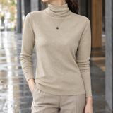 Elowen-Mae Wool Turtleneck - Milky Apricot