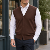 Giles Fine Knit Vest - Cacao