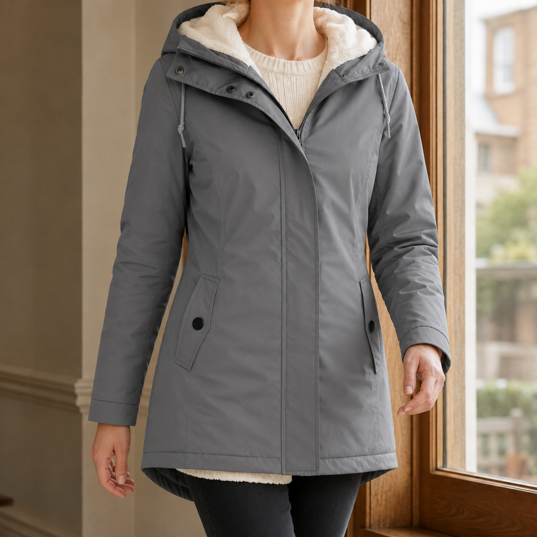 Vera-Rose Pile-Lined Parka - Gray