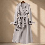 Camille-Pearl Belted Overcoat - Gray