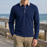 Gustav Polo Sweater - Navy Blue