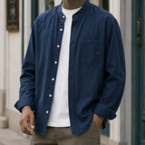 Romano Mandarin Shirt - Dark Blue