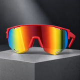 Edric Shield Sunglasses - Red Frame Red Film
