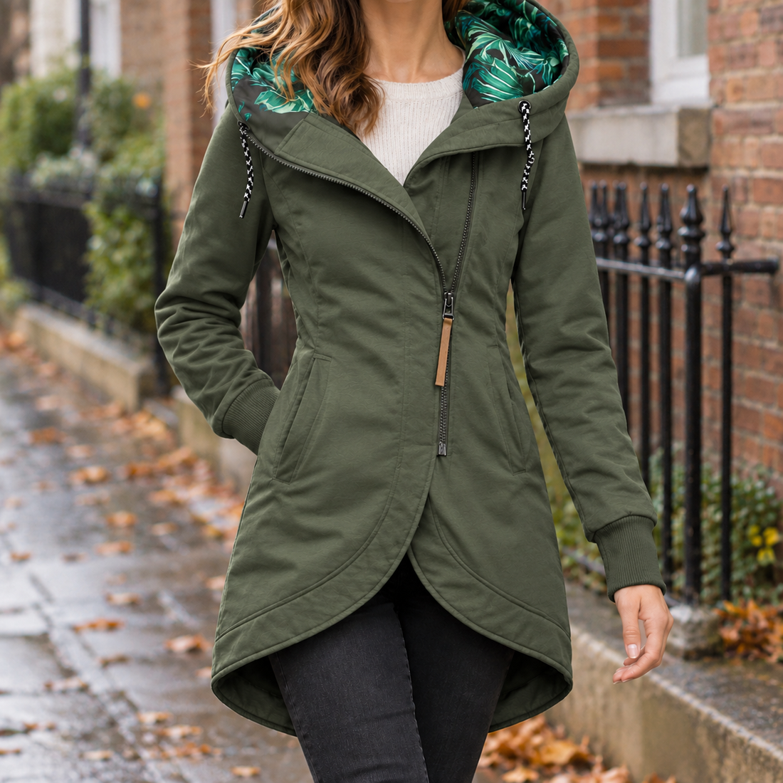 Heidi-Louise Hooded Jacket - Military Green