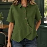 Thomasina Asymmetric Shirt - Army Green