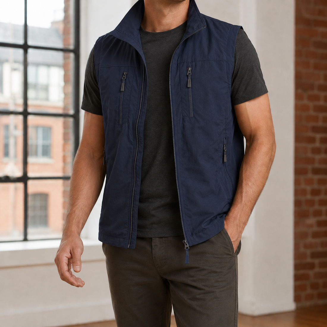 Kit-Wren Utility Vest - Navy Blue