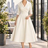 Lena Wrap Midi Dress - White