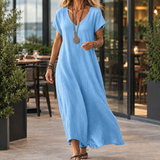 Oriane-Sage Relaxed Maxi Dress - Sky Blue
