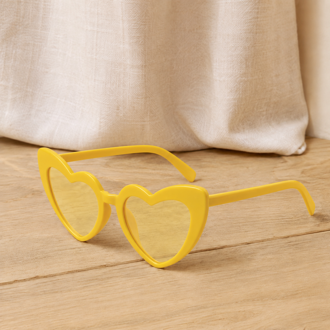 Perpetua Heart Sunglasses - Yellow Frame Yellow Film
