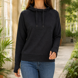 Ilaria-Rose Mock Neck Sweater - Black Heather
