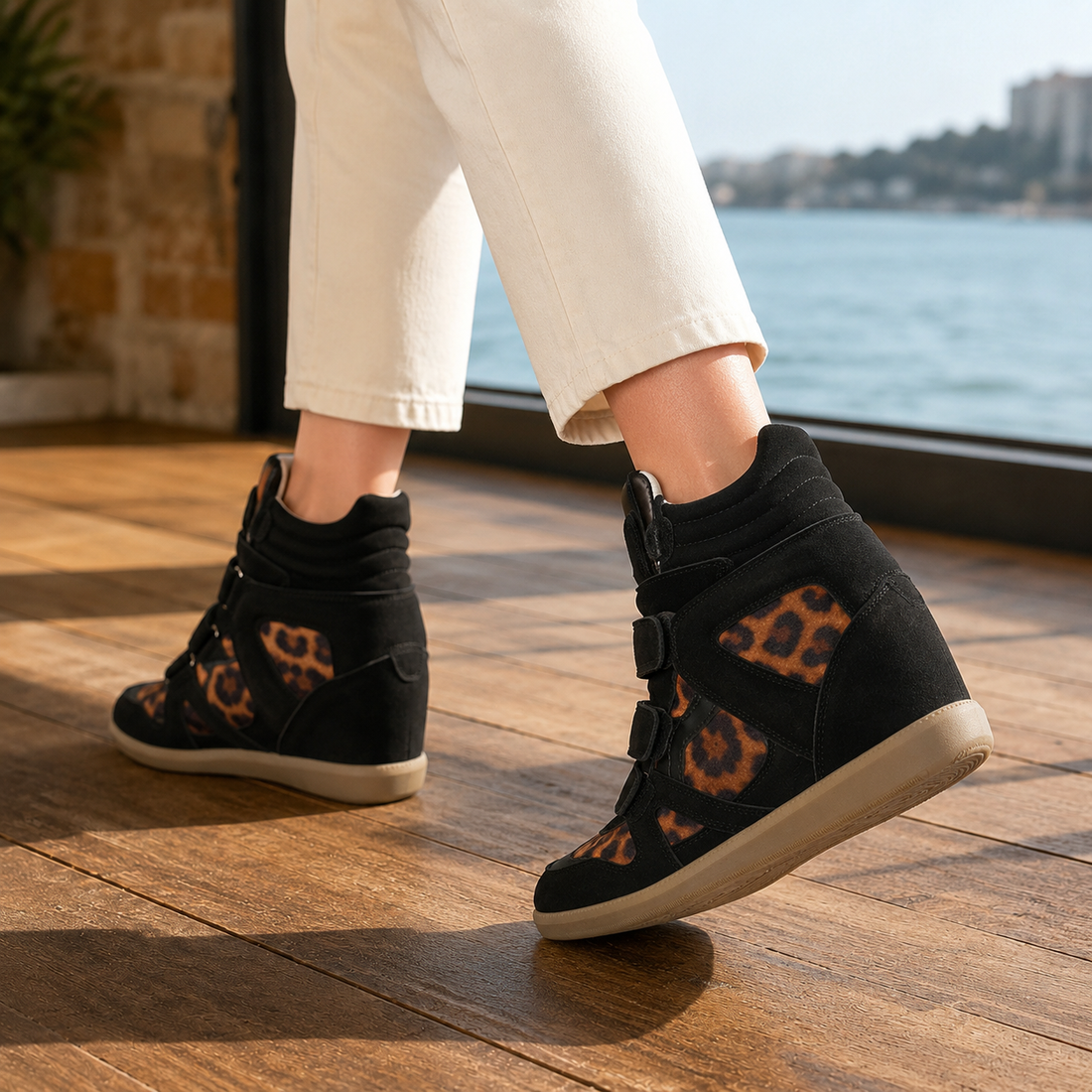 Silvestri Wedge Sneakers - Leopard