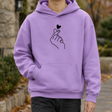 Dario-Jude Graphic Hoodie - Fingers Compared To Heart-purple