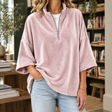 Selma Half Zip Top - Pink