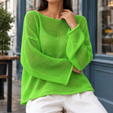 Ilaria-Rae Boat Neck Top - Grass Green