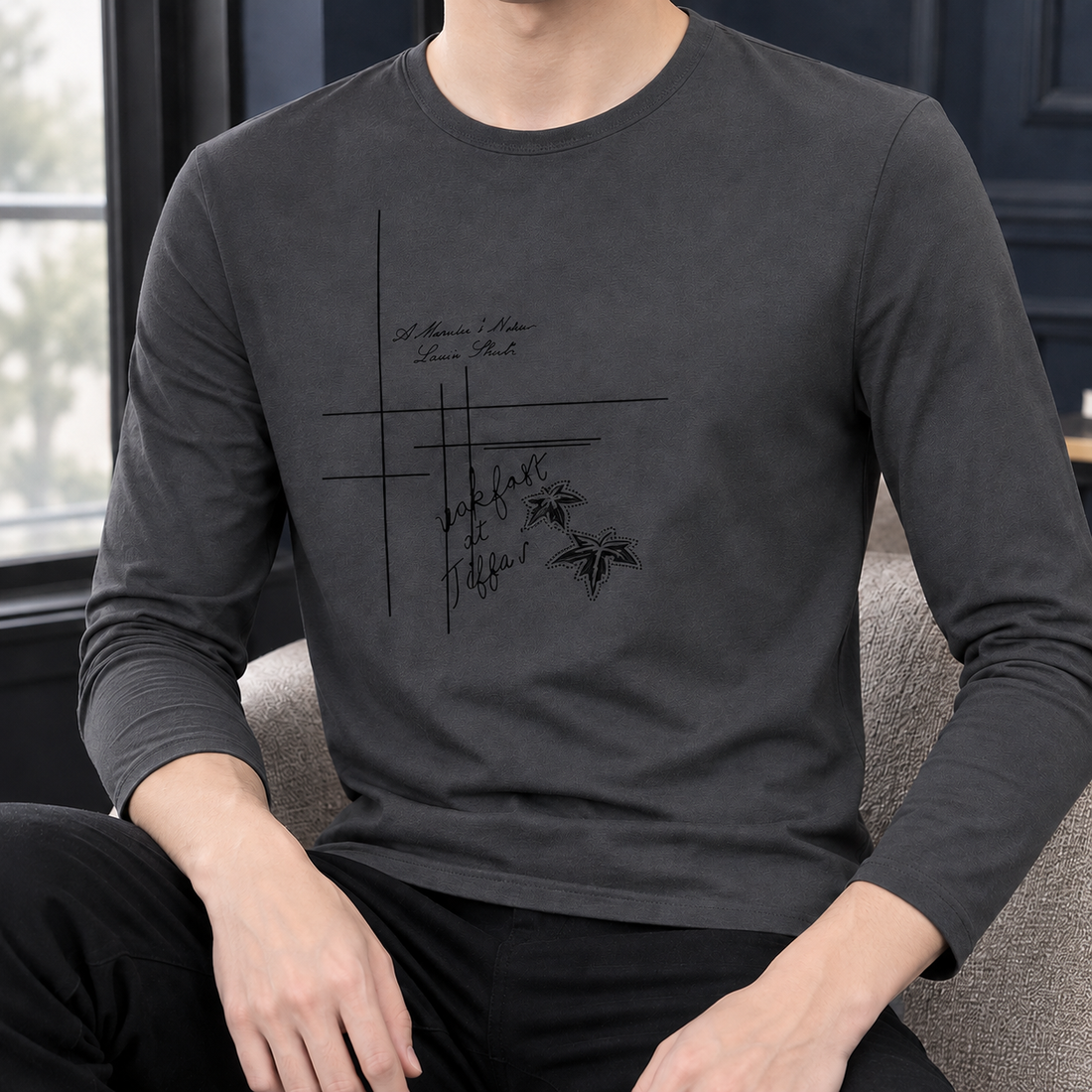 Colm-Grant Crew Neck Top - Sp Dark Gray
