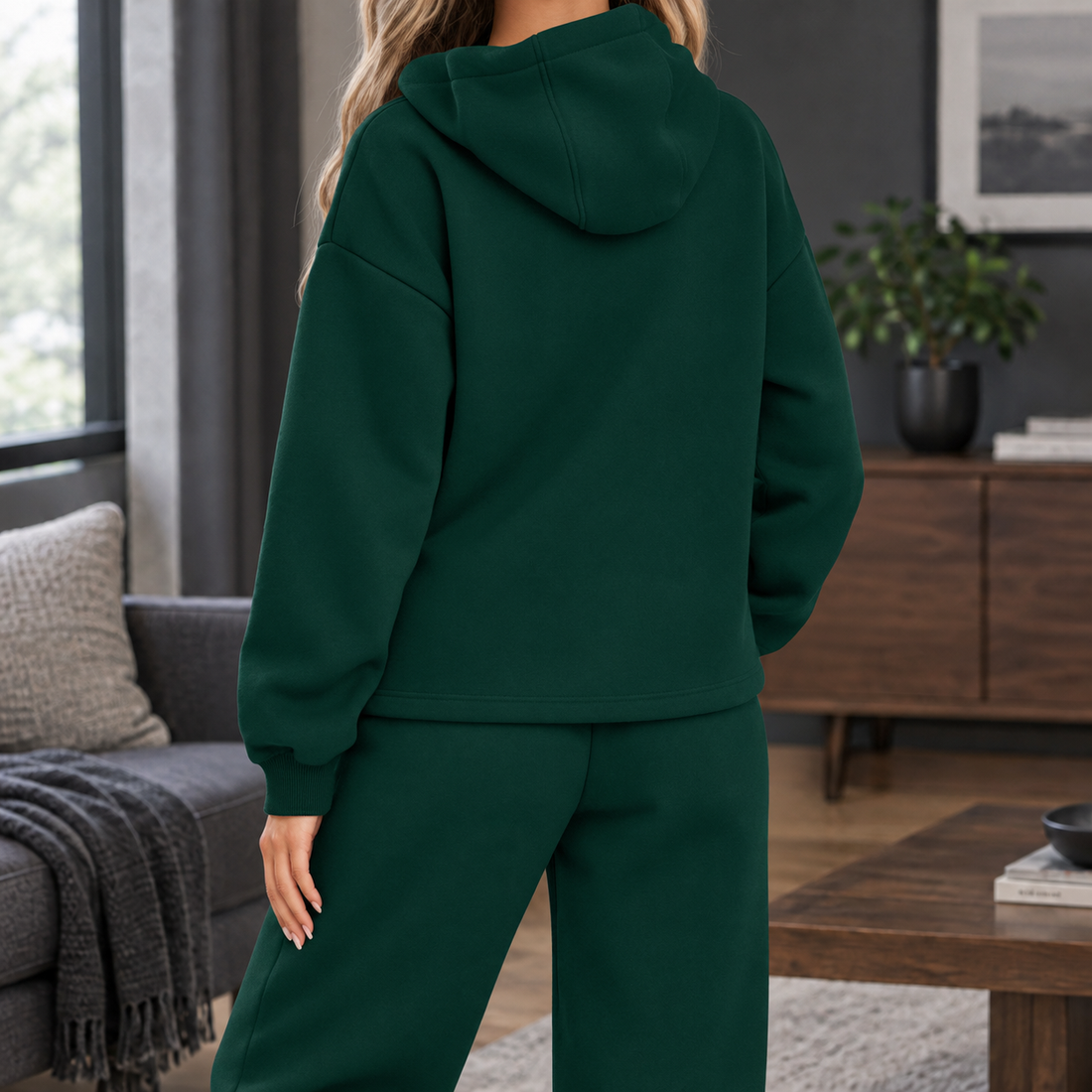 Annabel-Faye Relaxed Jogger Set - Dark Green