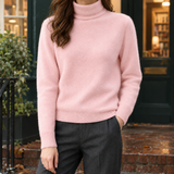 Maya-Sage Cashmere Turtleneck - Pink