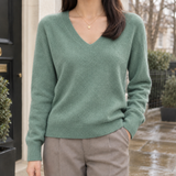 Carina-Eve V-Neck Sweater - Grass Green