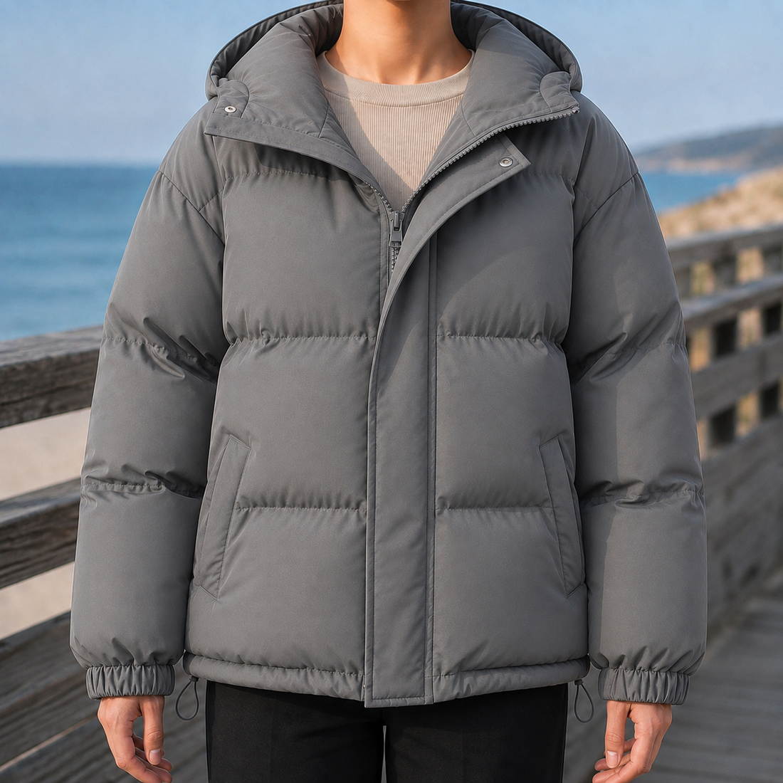 Darcy Hooded Puffer Jacket - Gray