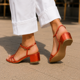 Alessandri T Strap Sandals - Orange