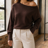 Astrid-Rose Asymmetric Sweater - Dark Brown