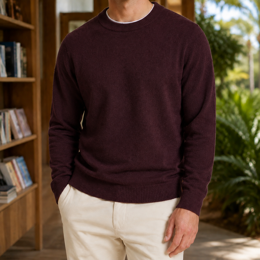 Henry Fine-Knit Sweater - Black Red